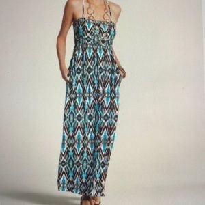 Chico’s Zenergy Teal Maxi Dress + Coordinating Brown Sweater Shrug – Set